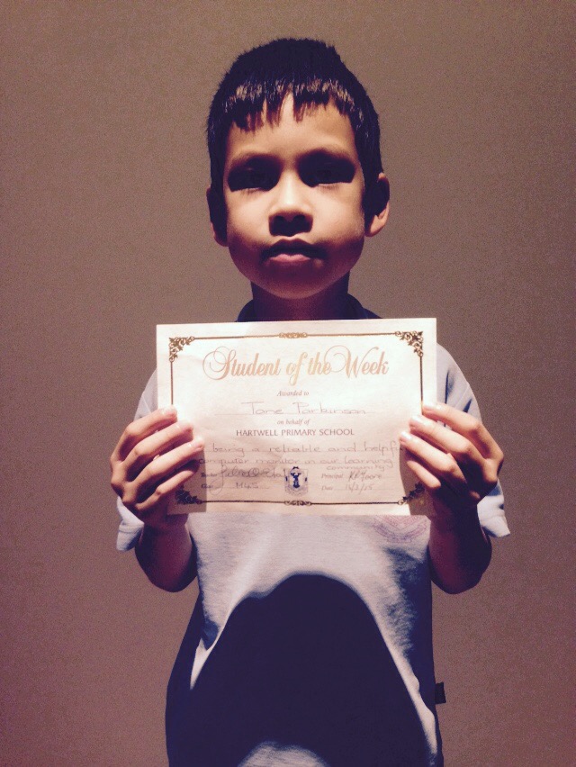 Tane got student of the week